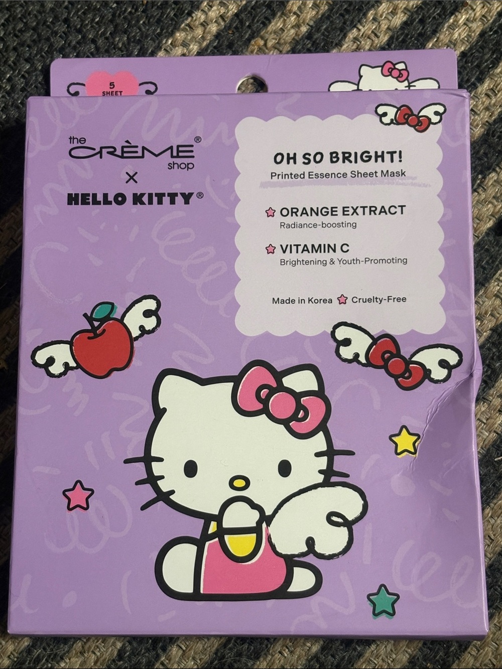Hello Kitty Purple Printed Sheet Mask (5)- The Crème Shop, New in box